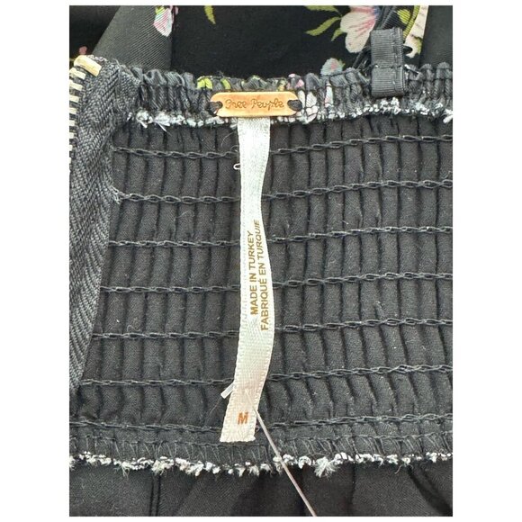 Free People NWT $128 In A Bubble Mini Dress in Black Cottagecore Floral Size M - Picture 5 of 10